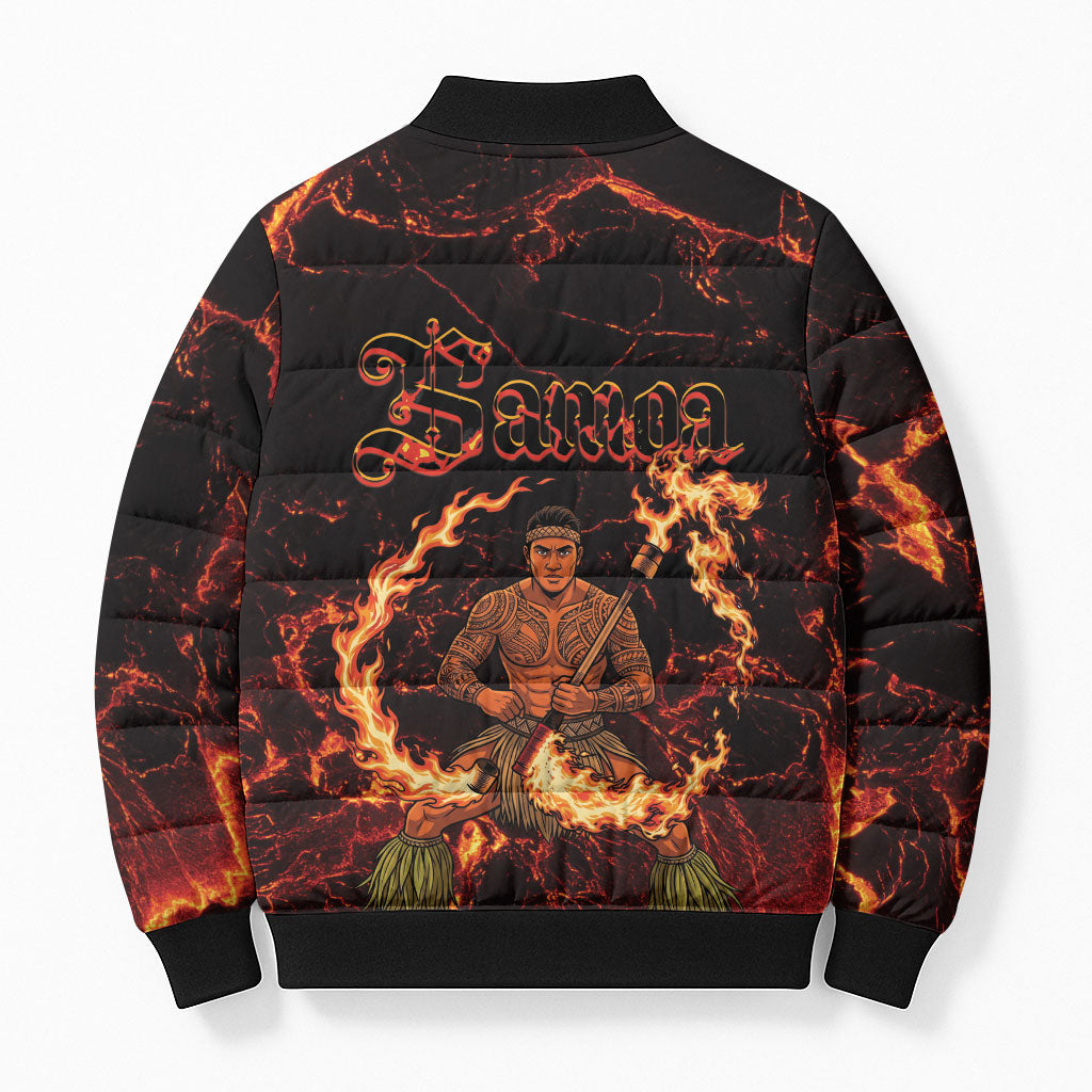 Samoa Siva Afi Dance Fireknife Bomber Puffer Jacket Polynesian Heritage Fire Dance LT9 - Polynesian Pride