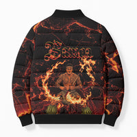 Samoa Siva Afi Dance Fireknife Bomber Puffer Jacket Polynesian Heritage Fire Dance LT9 - Polynesian Pride