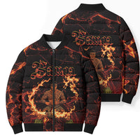 Samoa Siva Afi Dance Fireknife Bomber Puffer Jacket Polynesian Heritage Fire Dance LT9 - Polynesian Pride