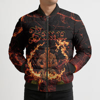 Samoa Siva Afi Dance Fireknife Bomber Puffer Jacket Polynesian Heritage Fire Dance LT9 - Polynesian Pride