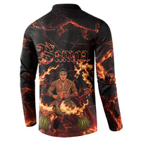 Samoa Siva Afi Dance Fireknife Button Sweatshirt Polynesian Heritage Fire Dance LT9 - Polynesian Pride