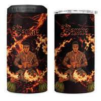 Samoa Siva Afi Dance Fireknife 4 in 1 Can Cooler Tumbler Polynesian Heritage Fire Dance LT9 One Size: 16 oz Black - Polynesian Pride