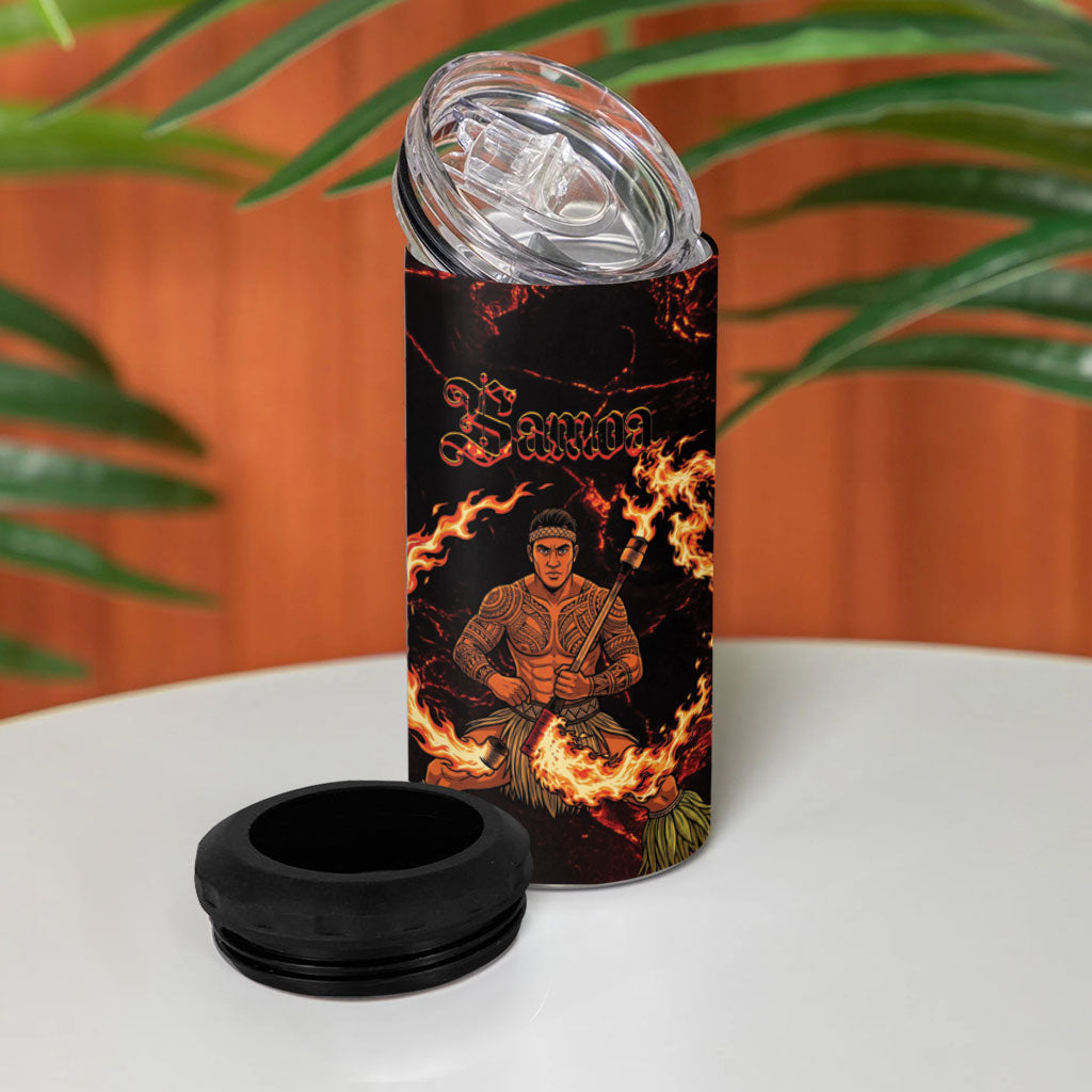 Samoa Siva Afi Dance Fireknife 4 in 1 Can Cooler Tumbler Polynesian Heritage Fire Dance LT9 - Polynesian Pride
