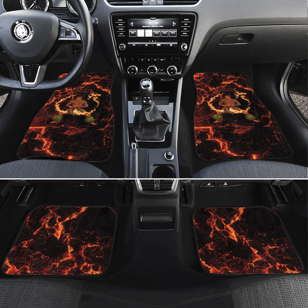 Samoa Siva Afi Dance Fireknife Car Mats Polynesian Heritage Fire Dance LT9 Set 4pcs Black - Polynesian Pride