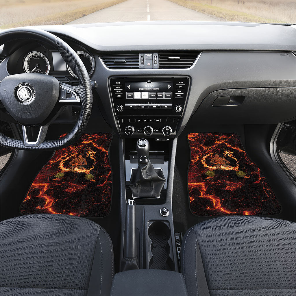 Samoa Siva Afi Dance Fireknife Car Mats Polynesian Heritage Fire Dance LT9 Set 2pcs - Front Black - Polynesian Pride