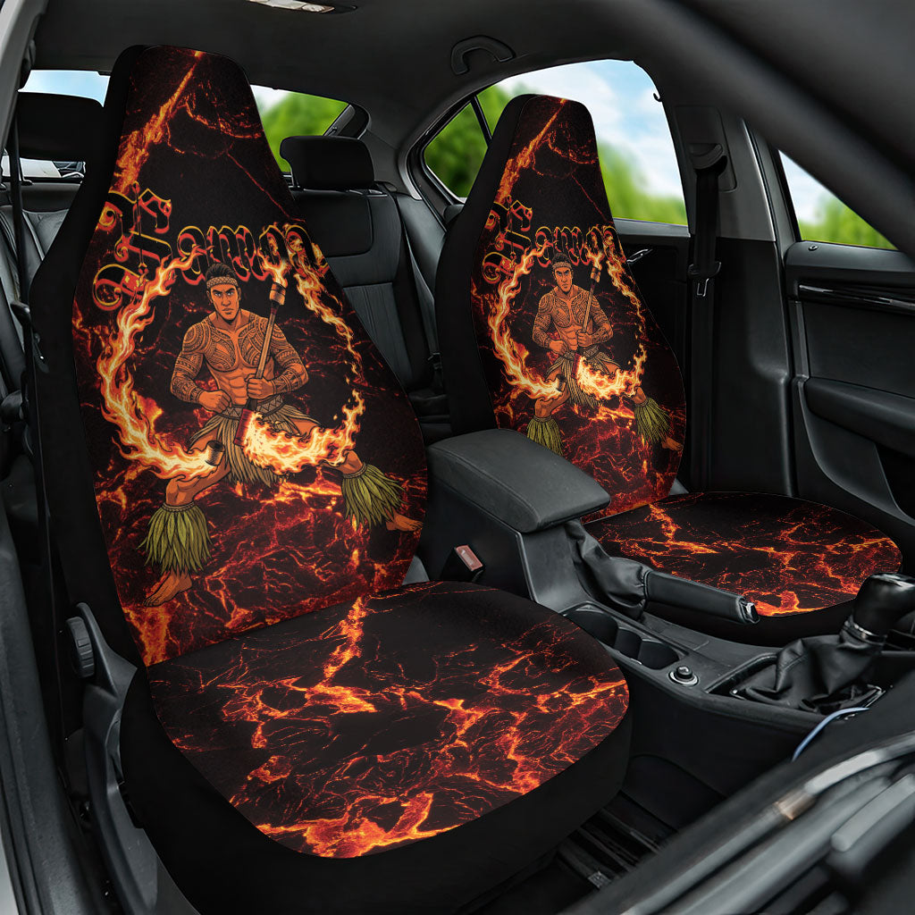 Samoa Siva Afi Dance Fireknife Car Seat Cover Polynesian Heritage Fire Dance LT9 One Size Black - Polynesian Pride