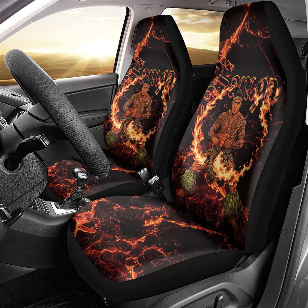 Samoa Siva Afi Dance Fireknife Car Seat Cover Polynesian Heritage Fire Dance LT9 - Polynesian Pride