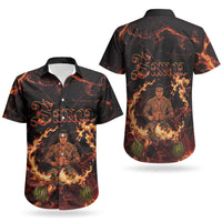 Samoa Siva Afi Dance Fireknife Couples Matching Mermaid Dress and Hawaiian Shirt Polynesian Heritage Fire Dance LT9 - Polynesian Pride
