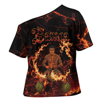 Samoa Siva Afi Dance Fireknife Cross Shoulder Shirt Polynesian Heritage Fire Dance LT9 - Polynesian Pride