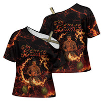 Samoa Siva Afi Dance Fireknife Cross Shoulder Shirt Polynesian Heritage Fire Dance LT9 - Polynesian Pride