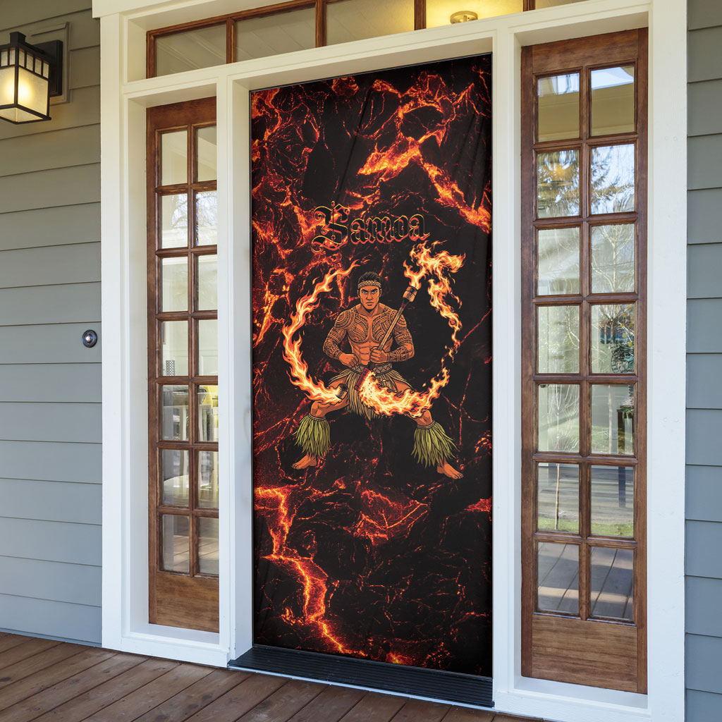 Samoa Siva Afi Dance Fireknife Door Cover Polynesian Heritage Fire Dance LT9 - Polynesian Pride