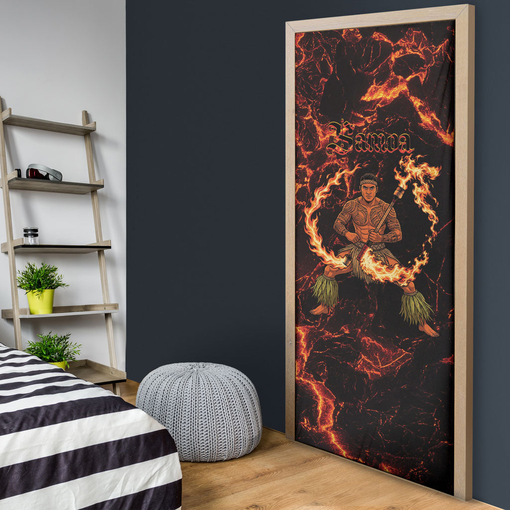 Samoa Siva Afi Dance Fireknife Door Cover Polynesian Heritage Fire Dance LT9 - Polynesian Pride