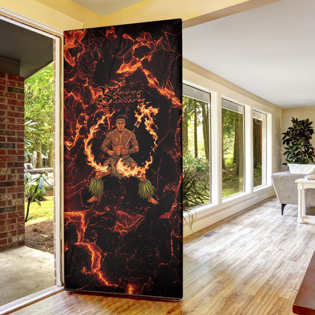 Samoa Siva Afi Dance Fireknife Door Cover Polynesian Heritage Fire Dance LT9 - Polynesian Pride
