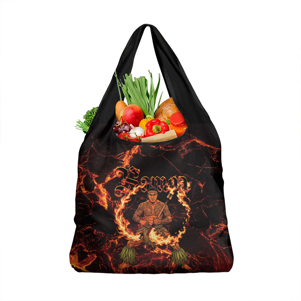 Samoa Siva Afi Dance Fireknife Grocery Bag Polynesian Heritage Fire Dance LT9 1-pack One Size Black - Polynesian Pride