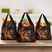 Samoa Siva Afi Dance Fireknife Grocery Bag Polynesian Heritage Fire Dance LT9 3-pack One Size Black - Polynesian Pride