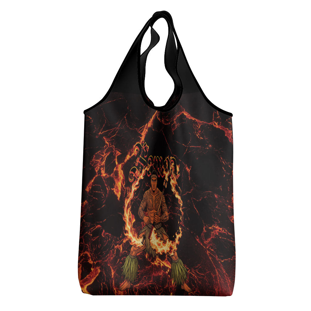 Samoa Siva Afi Dance Fireknife Grocery Bag Polynesian Heritage Fire Dance LT9 - Polynesian Pride