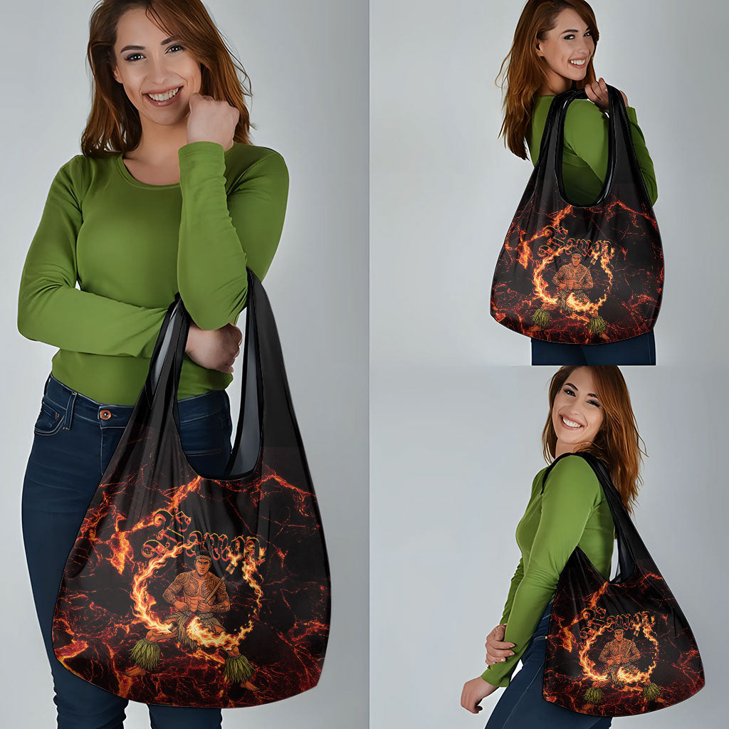 Samoa Siva Afi Dance Fireknife Grocery Bag Polynesian Heritage Fire Dance LT9 - Polynesian Pride