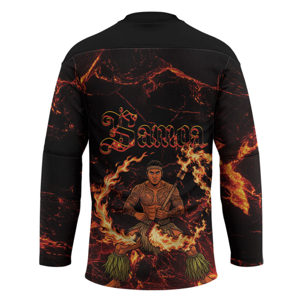Samoa Siva Afi Dance Fireknife Hockey Jersey Polynesian Heritage Fire Dance LT9 - Polynesian Pride