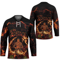 Samoa Siva Afi Dance Fireknife Hockey Jersey Polynesian Heritage Fire Dance LT9 - Polynesian Pride