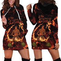 Samoa Siva Afi Dance Fireknife Hoodie Dress Polynesian Heritage Fire Dance LT9 - Polynesian Pride