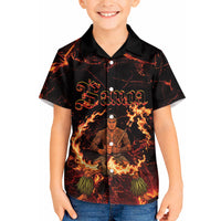 Samoa Siva Afi Dance Fireknife Kid Hawaiian Shirt Polynesian Heritage Fire Dance LT9 Kid Black - Polynesian Pride