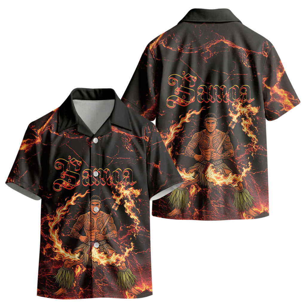 Samoa Siva Afi Dance Fireknife Kid Hawaiian Shirt Polynesian Heritage Fire Dance LT9 - Polynesian Pride