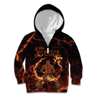 Samoa Siva Afi Dance Fireknife Kid Hoodie Polynesian Heritage Fire Dance LT9 Zip Hoodie Black - Polynesian Pride