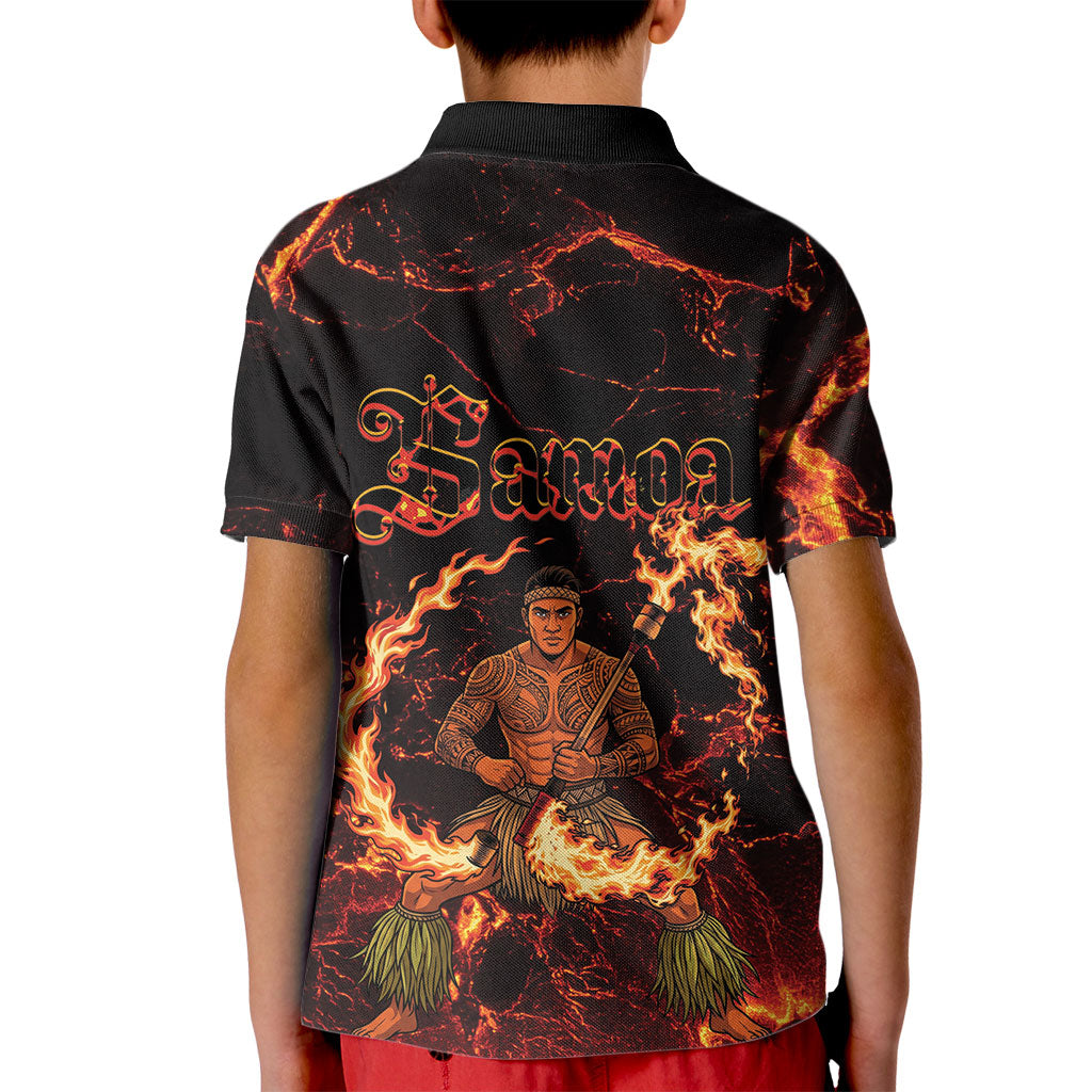 Samoa Siva Afi Dance Fireknife Kid Polo Shirt Polynesian Heritage Fire Dance LT9 - Polynesian Pride