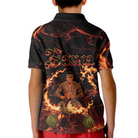 Samoa Siva Afi Dance Fireknife Kid Polo Shirt Polynesian Heritage Fire Dance LT9 - Polynesian Pride