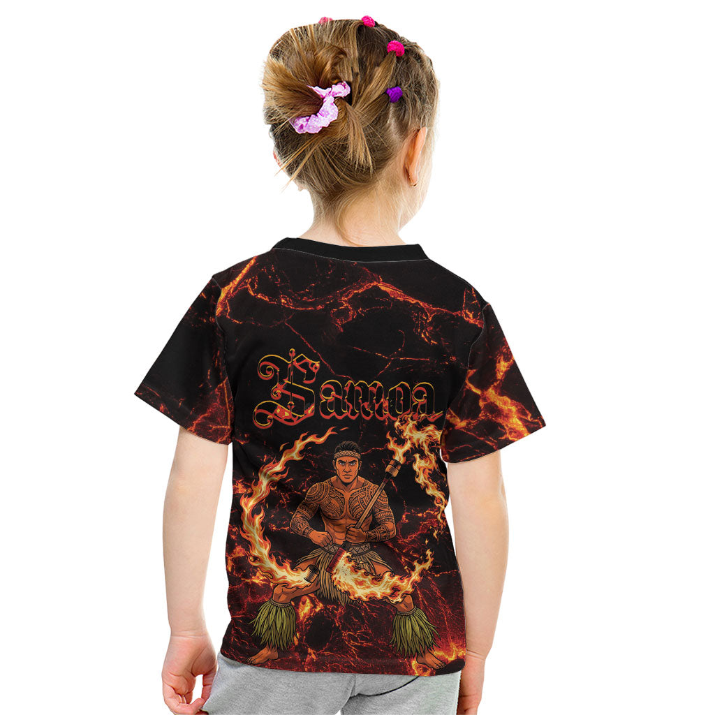 Samoa Siva Afi Dance Fireknife Kid T Shirt Polynesian Heritage Fire Dance LT9 - Polynesian Pride