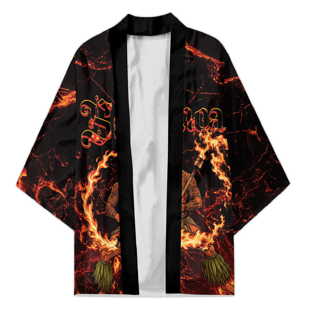 Samoa Siva Afi Dance Fireknife Kimono Polynesian Heritage Fire Dance LT9 Unisex Black - Polynesian Pride