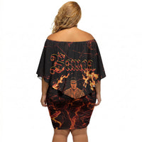 Samoa Siva Afi Dance Fireknife Off Shoulder Short Dress Polynesian Heritage Fire Dance LT9 - Polynesian Pride