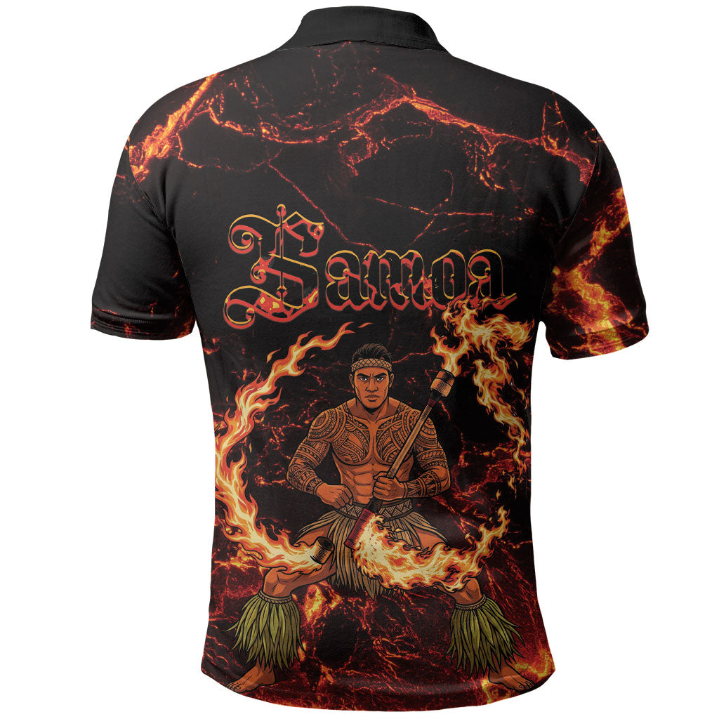 Samoa Siva Afi Dance Fireknife Polo Shirt Polynesian Heritage Fire Dance LT9 - Polynesian Pride