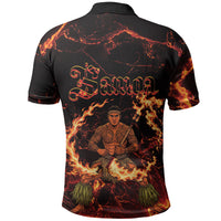 Samoa Siva Afi Dance Fireknife Polo Shirt Polynesian Heritage Fire Dance LT9 - Polynesian Pride