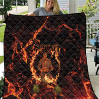 Samoa Siva Afi Dance Fireknife Quilt Polynesian Heritage Fire Dance LT9 Black - Polynesian Pride