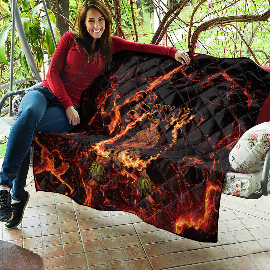 Samoa Siva Afi Dance Fireknife Quilt Polynesian Heritage Fire Dance LT9 - Polynesian Pride