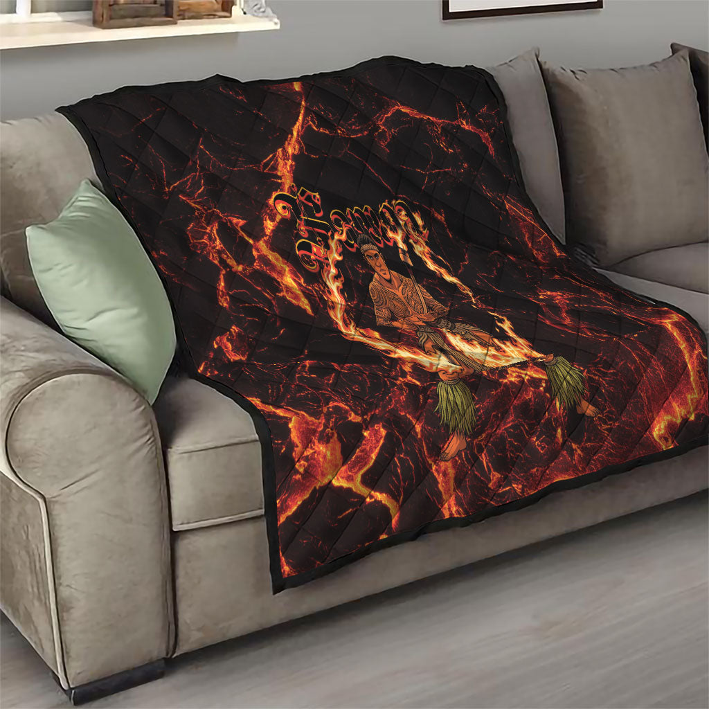 Samoa Siva Afi Dance Fireknife Quilt Polynesian Heritage Fire Dance LT9 - Polynesian Pride