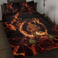 Samoa Siva Afi Dance Fireknife Quilt Bed Set Polynesian Heritage Fire Dance LT9 Black - Polynesian Pride