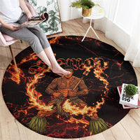Samoa Siva Afi Dance Fireknife Round Carpet Polynesian Heritage Fire Dance LT9 - Polynesian Pride