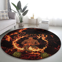 Samoa Siva Afi Dance Fireknife Round Carpet Polynesian Heritage Fire Dance LT9 - Polynesian Pride