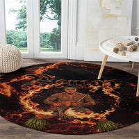 Samoa Siva Afi Dance Fireknife Round Carpet Polynesian Heritage Fire Dance LT9 - Polynesian Pride