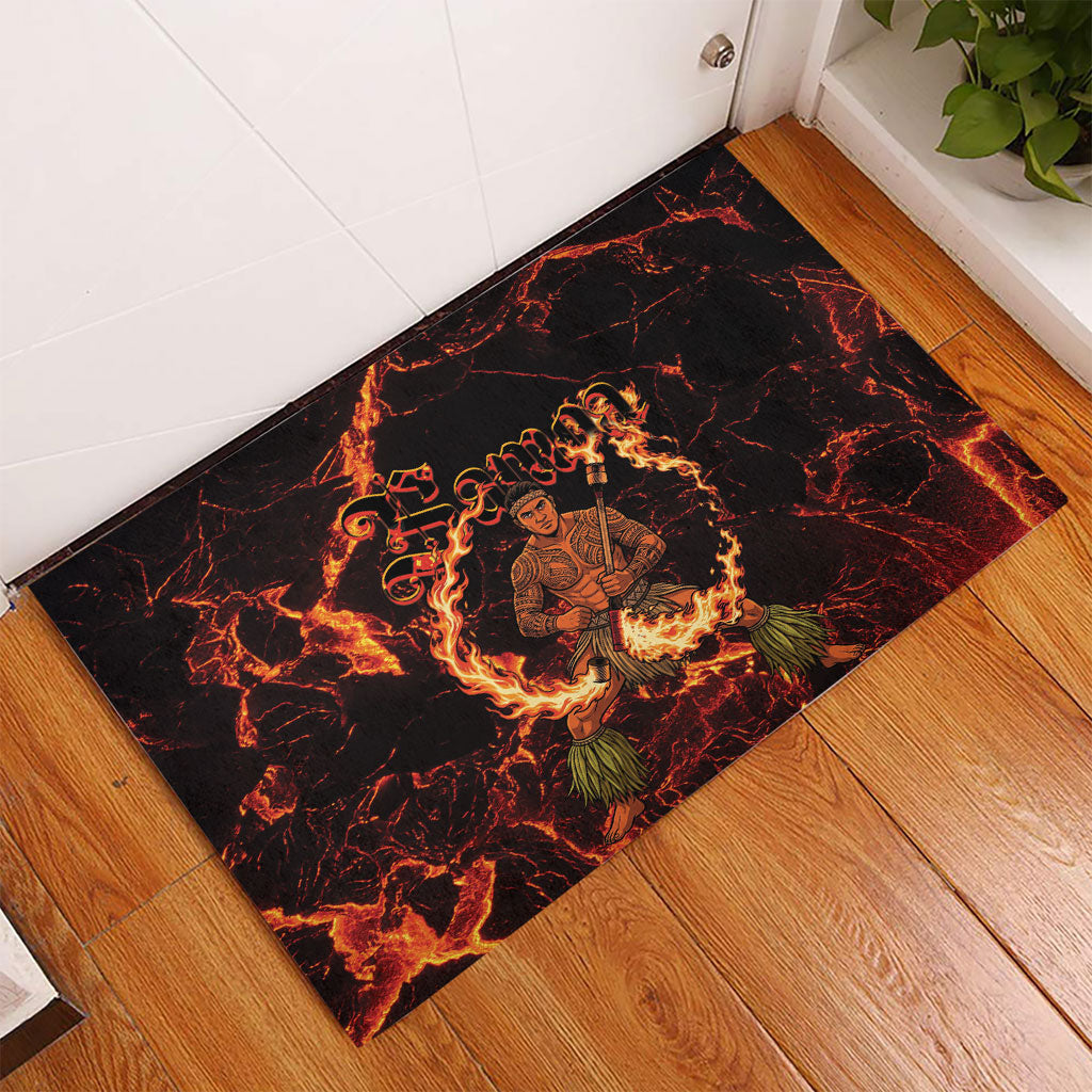 Samoa Siva Afi Dance Fireknife Rubber Doormat Polynesian Heritage Fire Dance LT9 - Polynesian Pride