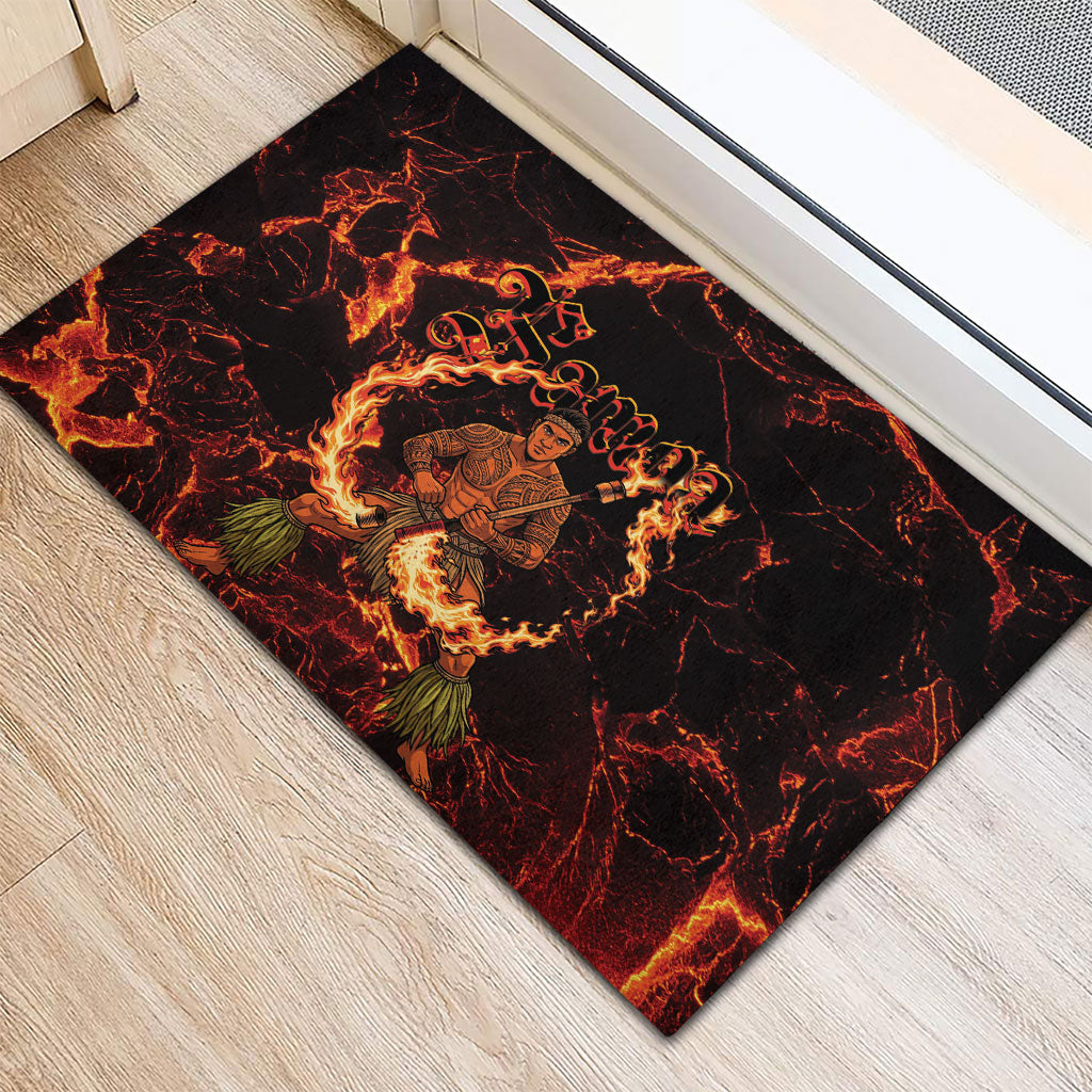 Samoa Siva Afi Dance Fireknife Rubber Doormat Polynesian Heritage Fire Dance LT9 - Polynesian Pride