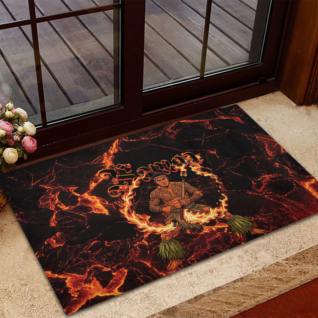 Samoa Siva Afi Dance Fireknife Rubber Doormat Polynesian Heritage Fire Dance LT9 - Polynesian Pride