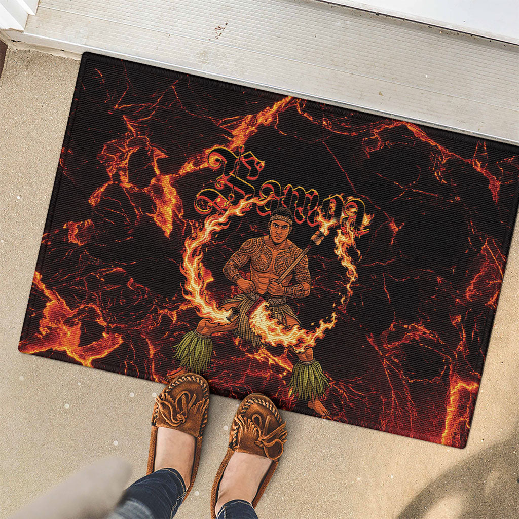Samoa Siva Afi Dance Fireknife Rubber Doormat Polynesian Heritage Fire Dance LT9 - Polynesian Pride