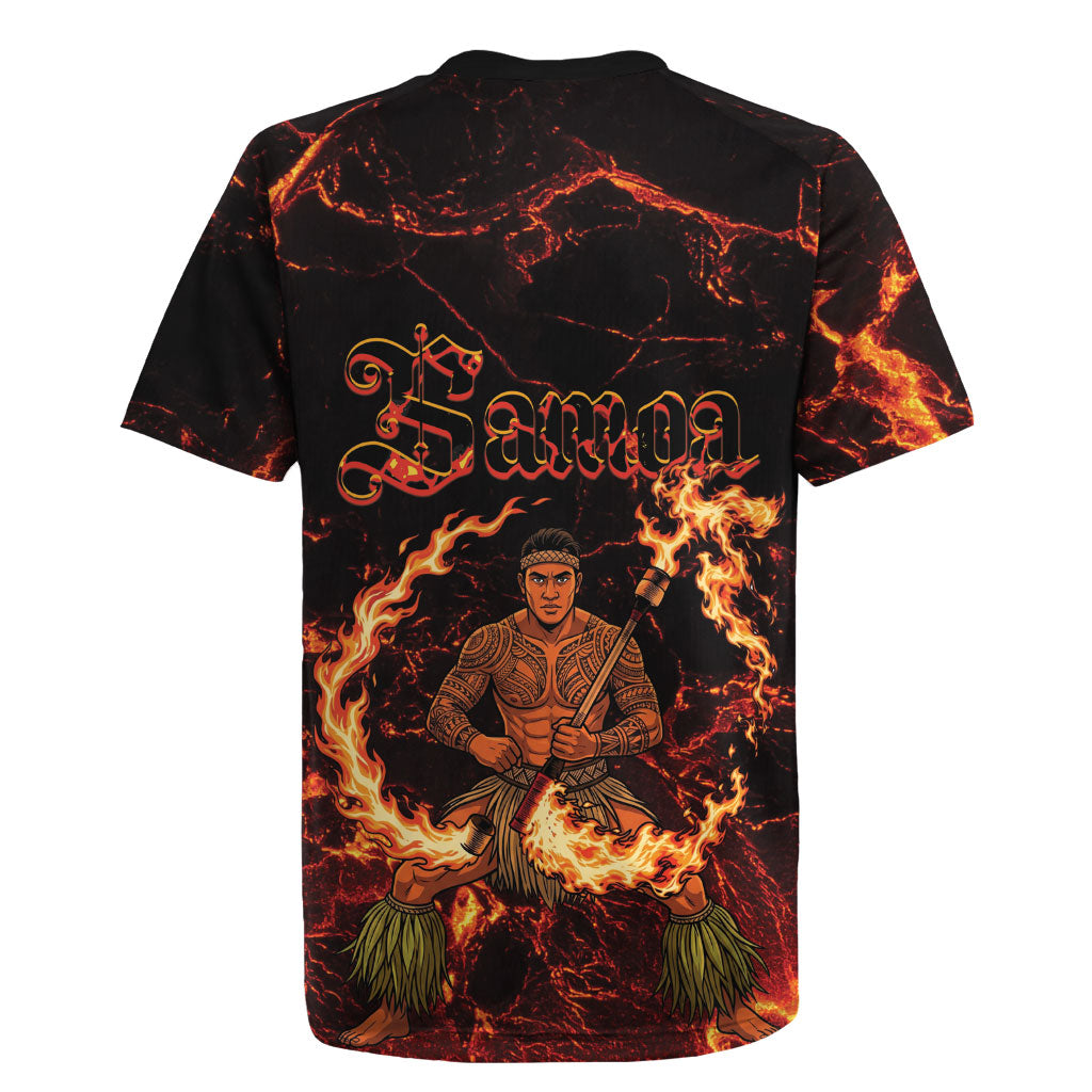 Samoa Siva Afi Dance Fireknife Rugby Jersey Polynesian Heritage Fire Dance LT9 - Polynesian Pride