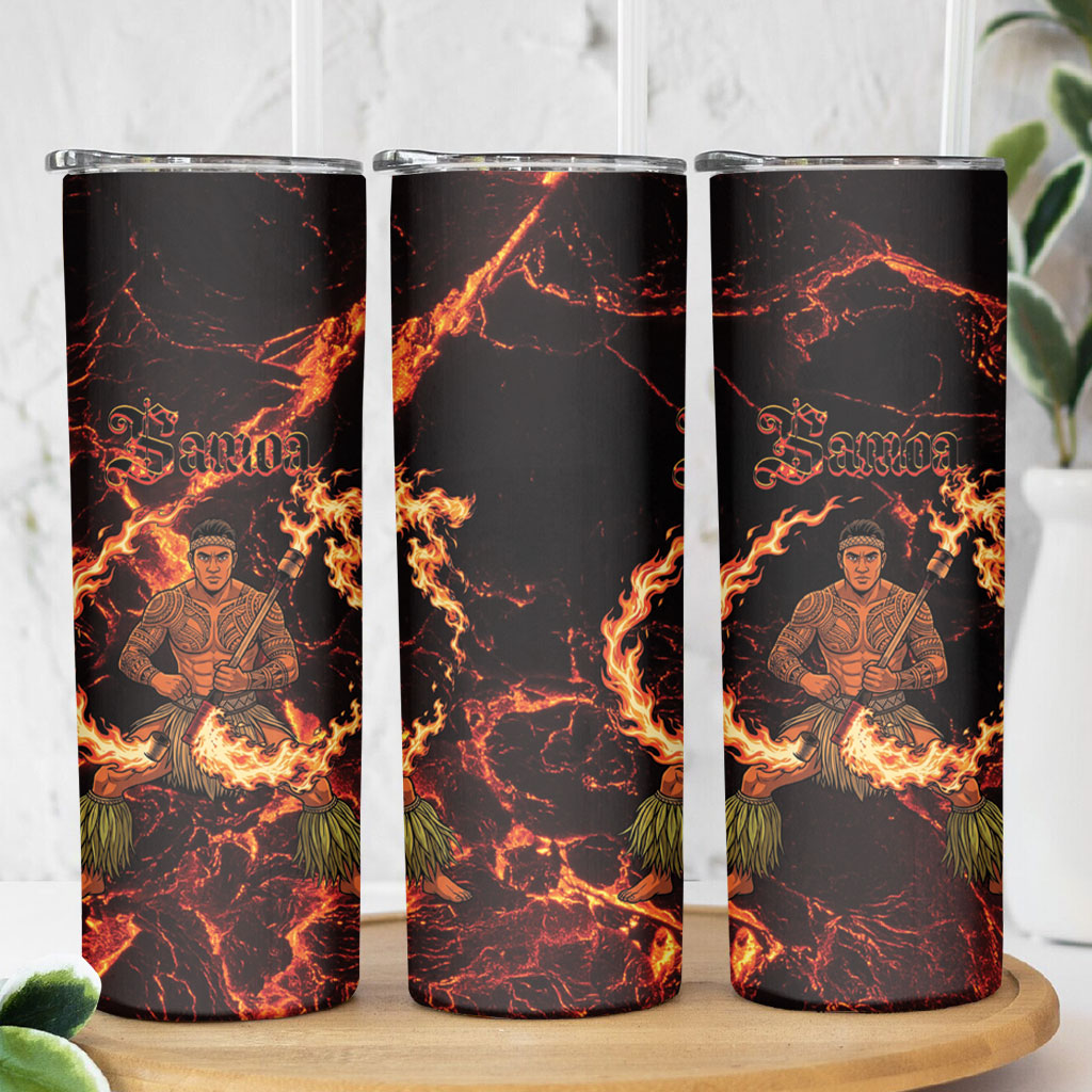 Samoa Siva Afi Dance Fireknife Skinny Tumbler Polynesian Heritage Fire Dance LT9 - Polynesian Pride
