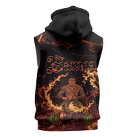 Samoa Siva Afi Dance Fireknife Sleeveless Hoodie Polynesian Heritage Fire Dance LT9 - Polynesian Pride