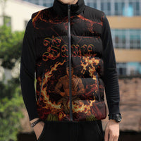 Samoa Siva Afi Dance Fireknife Sleeveless Puffer Jacket Polynesian Heritage Fire Dance LT9 - Polynesian Pride