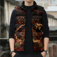 Samoa Siva Afi Dance Fireknife Sleeveless Puffer Jacket Polynesian Heritage Fire Dance LT9 - Polynesian Pride